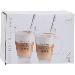 Excellent Houseware Latte Macchiato - 2 St - Glazen Incl. Lepels - 300 Ml -Tafel Benodigdheden Winkel ed5d203f840f4164892d9308c4d182d0